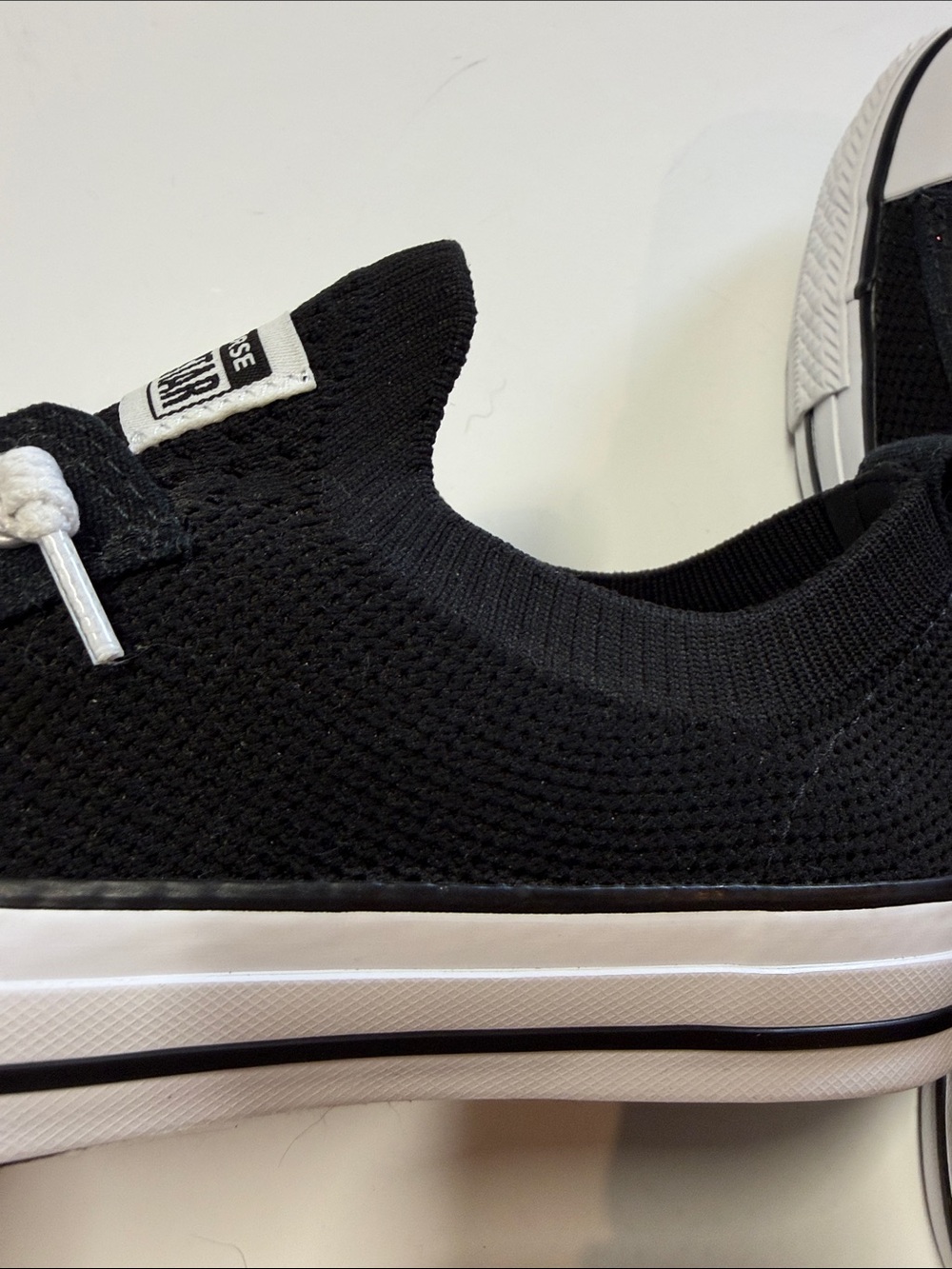 Converse All Star Low Top Knit Black White Sneakers Womens 7.5 Classic - Picture 9 of 9